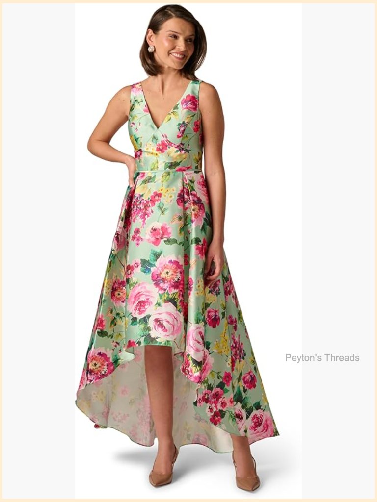 Fit & Flare High Low Midi Dress With Pockets, V-Neck Sleeveless